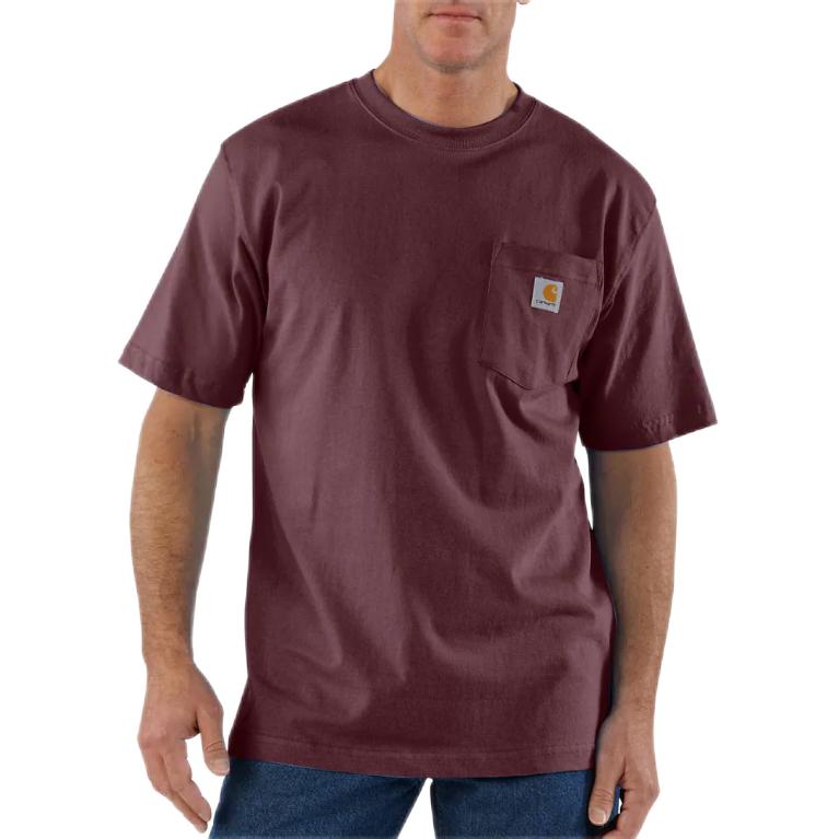 Футболка Carhartt S/S Patch-Pocket, бордовый — фото 4