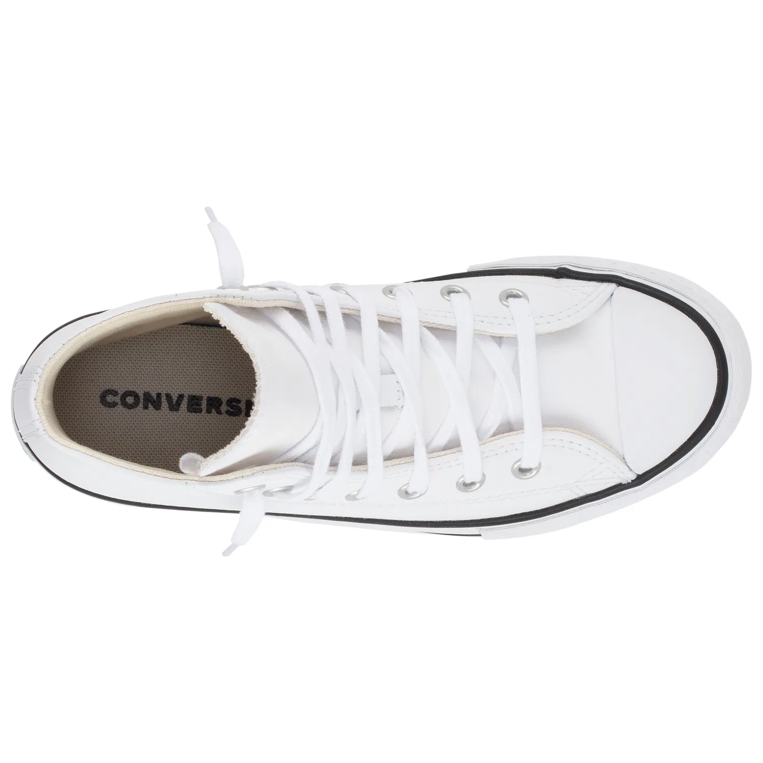 Детские кеды на шнуровке Converse, White/Natural Ivory/Black — фото 4