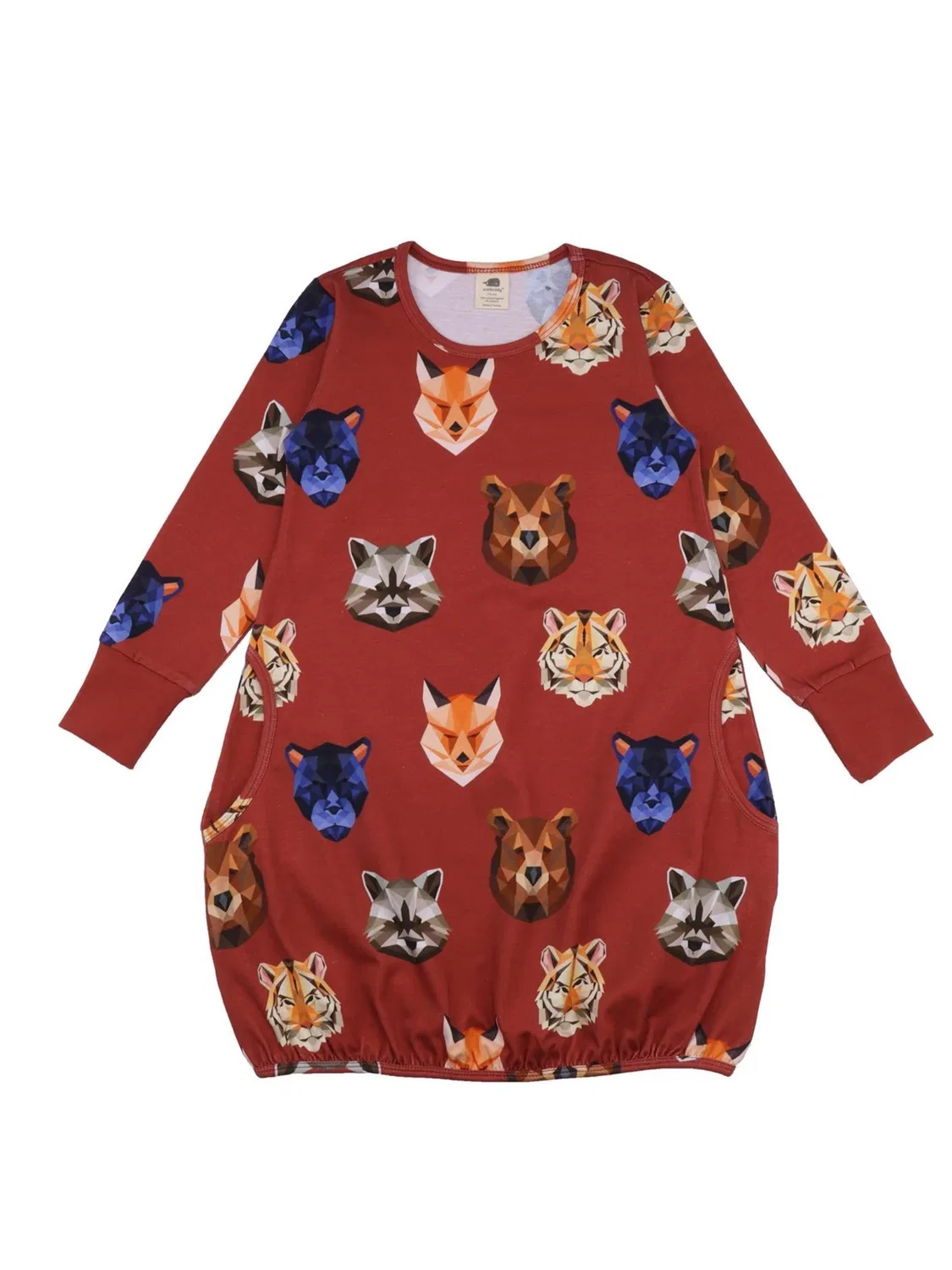 Платье Walkiddy Reflection Animals красного цвета