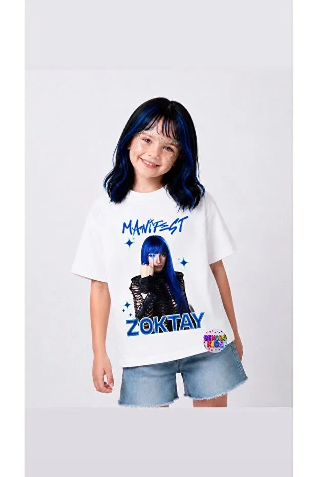 Детская футболка для девочек с принтом Manifest zoktay t-shirt t-shirt zoktay black blue wig face stone set birthday party girl child Bemora Kids, Multicolor — фото 3