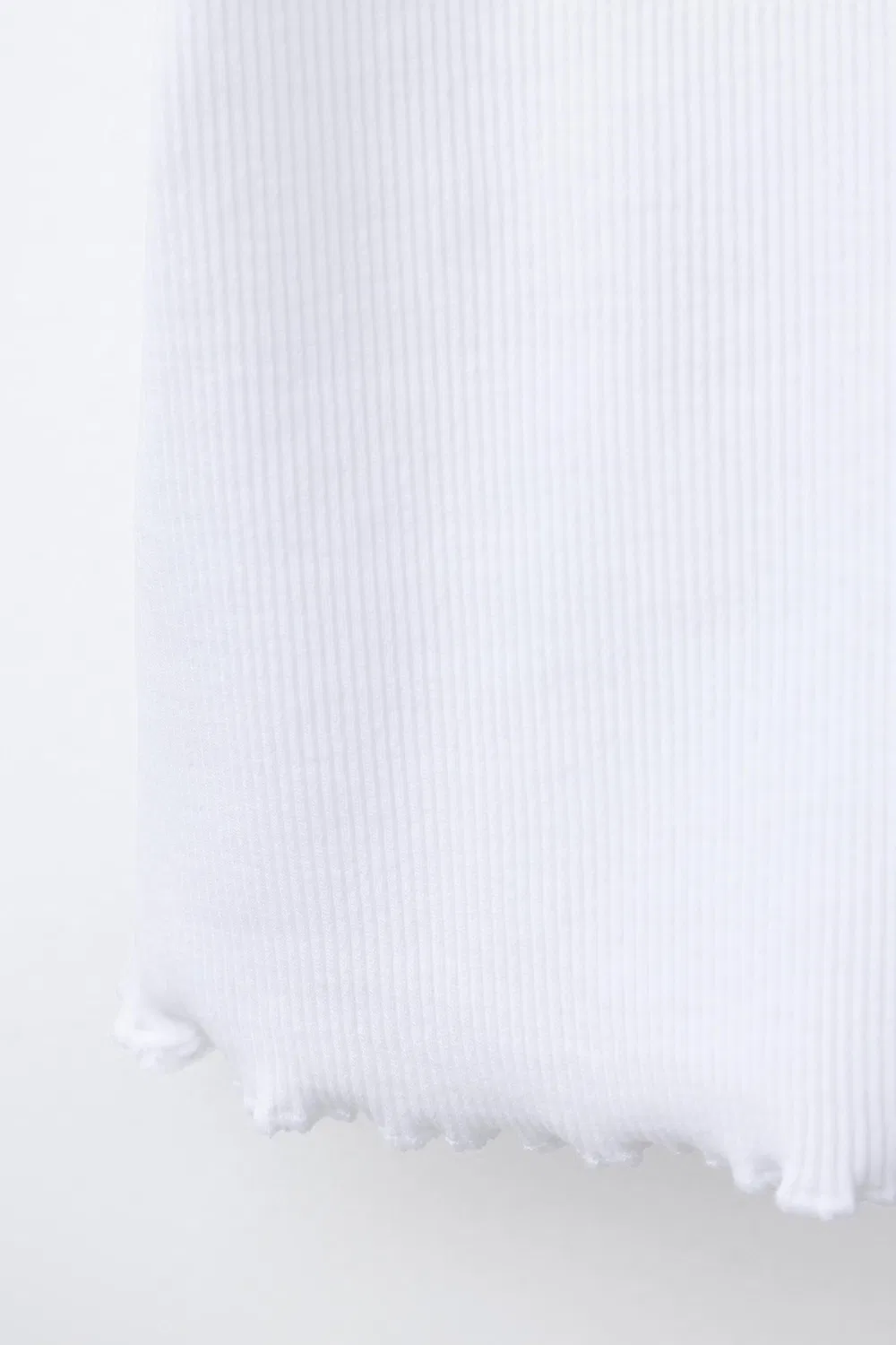 Ребристая футболка с нашивкой ZARA, White — фото 4