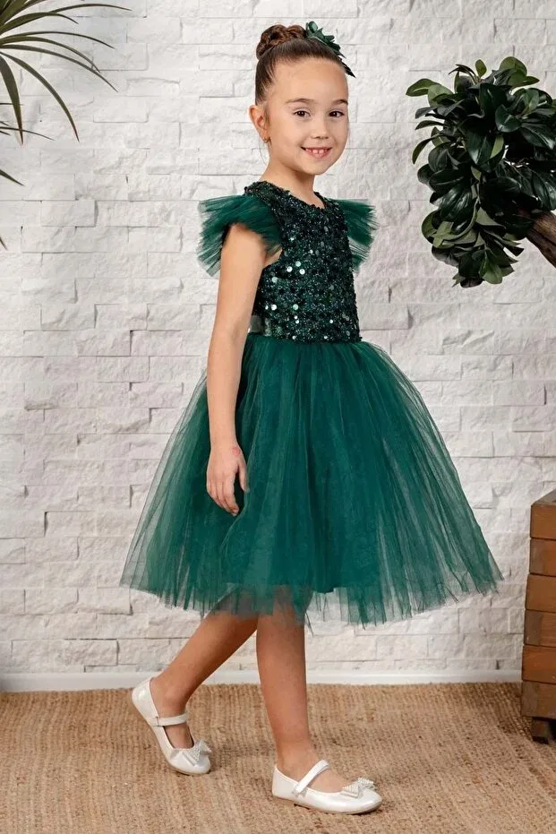Детское платье из фатина для девочек Mnk Baby&Kids, Green — фото 4