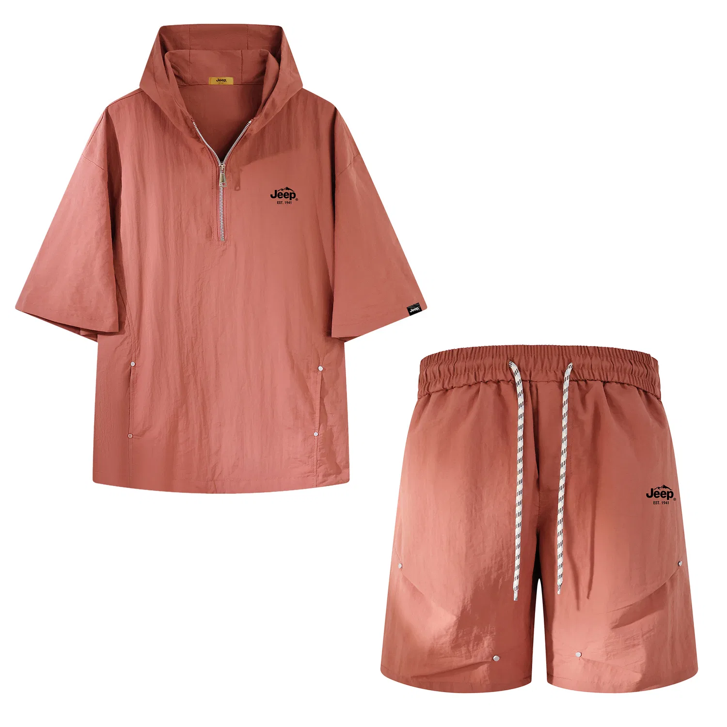 Детский комплект из худи и брюк Jeep с капюшоном, тонкий, Watermelon Red
