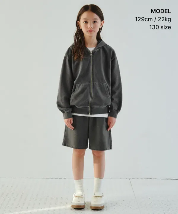 Шорты пигментные, свободные, Musinsa Standard Kids, серый уголь — фото 2