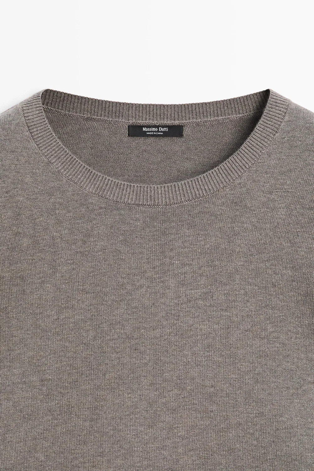 Свитер Massimo Dutti Oversize Knit With Double Sleeve Detail, темный хаки — фото 4