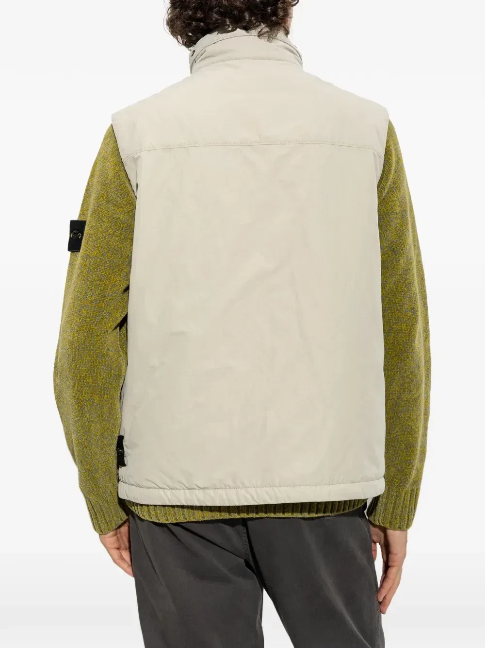 G100003 Жилет микро-твил Stone Island, бежевый — фото 4