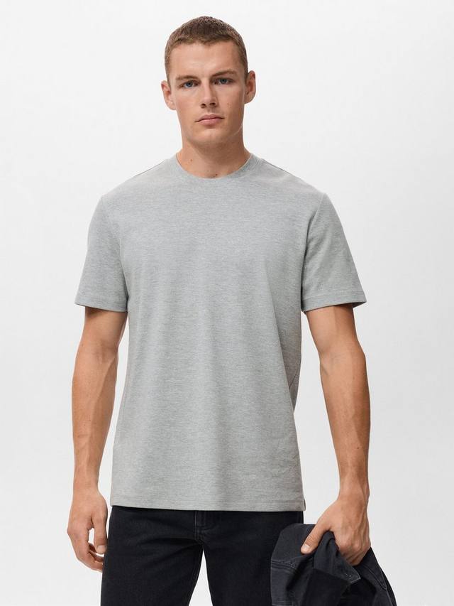 

Футболка Kimi Cotton Blend Regular Fit с короткими рукавами Mango, Medium Grey