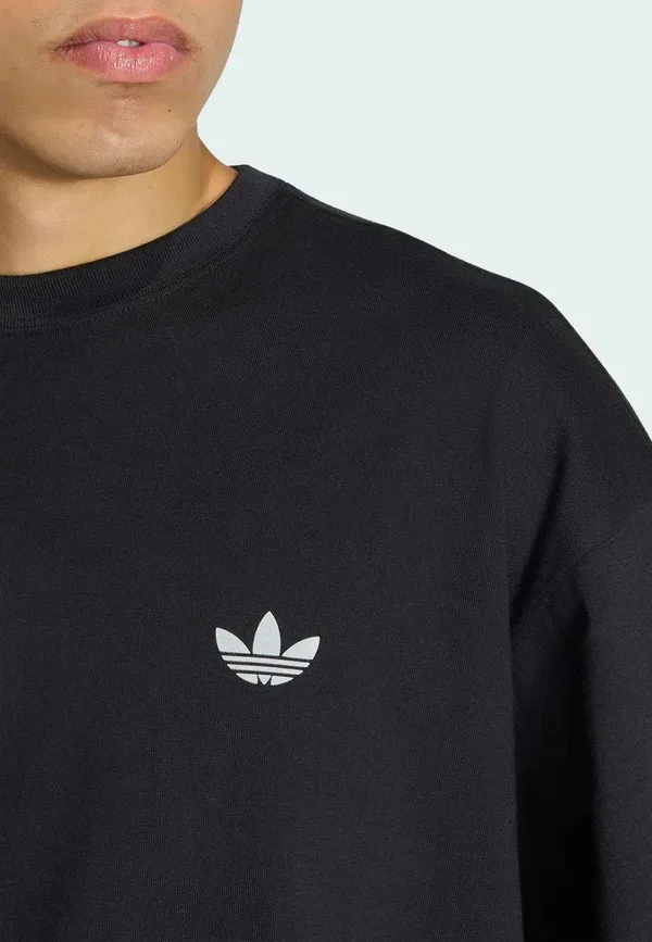 Футболка свободного кроя Trefoil essentials spacer - базовая футболка Adidas Originals, черный — фото 3