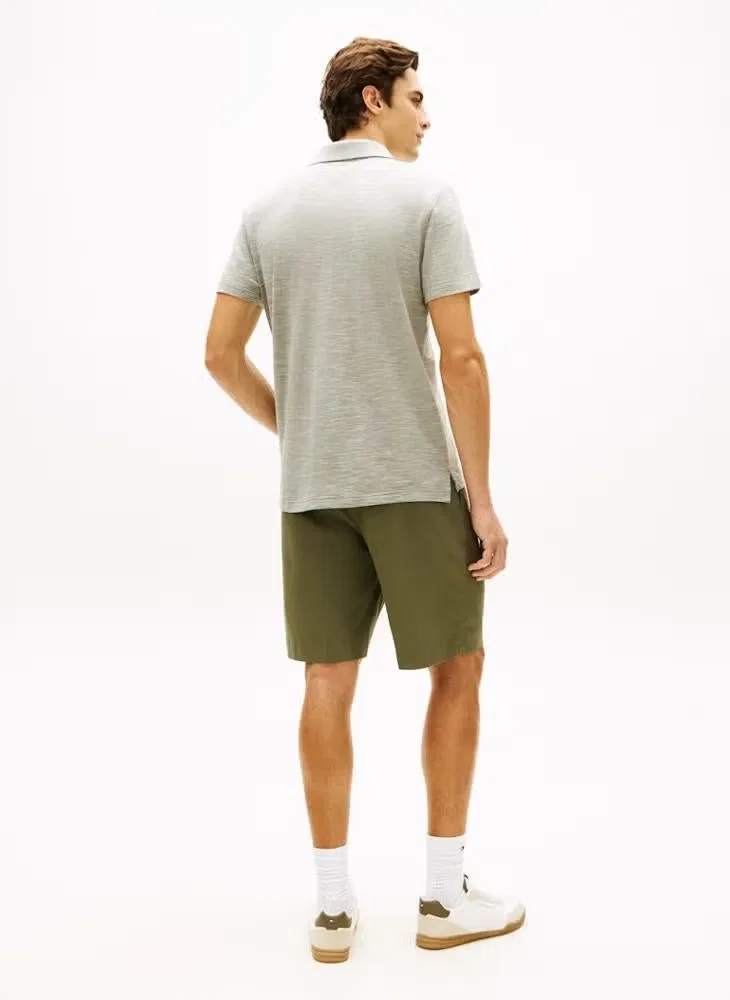 Поло с фактурным узором Regular fit Tommy Hilfiger, темно-артишоковый — фото 2