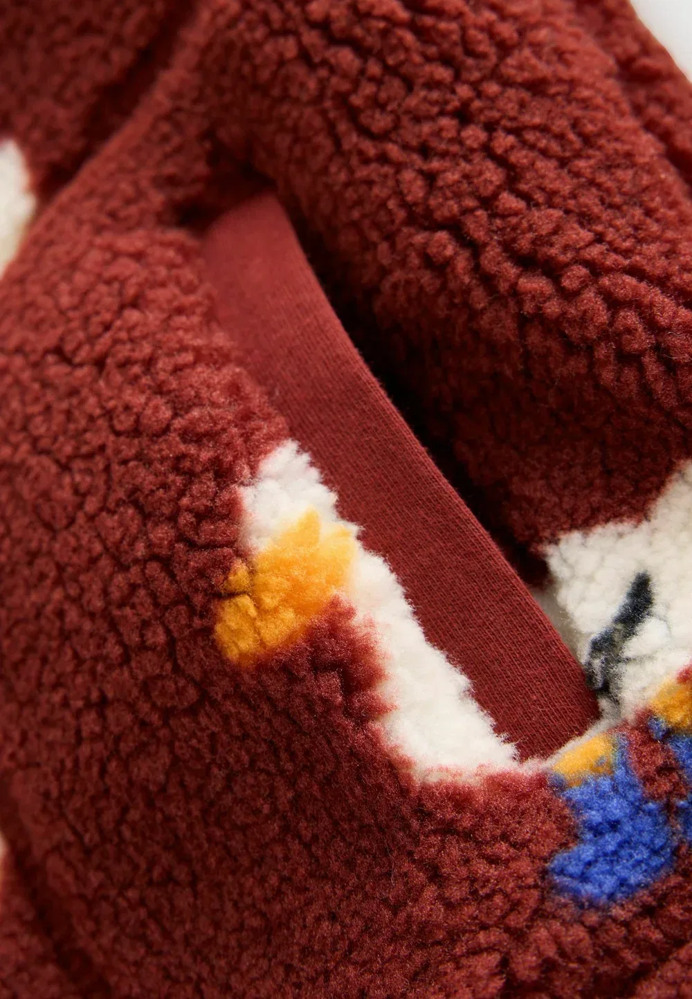 Куртка из флиса с принтом по всей поверхности, стандартного кроя Next, Burgundy Red Duck — фото 3