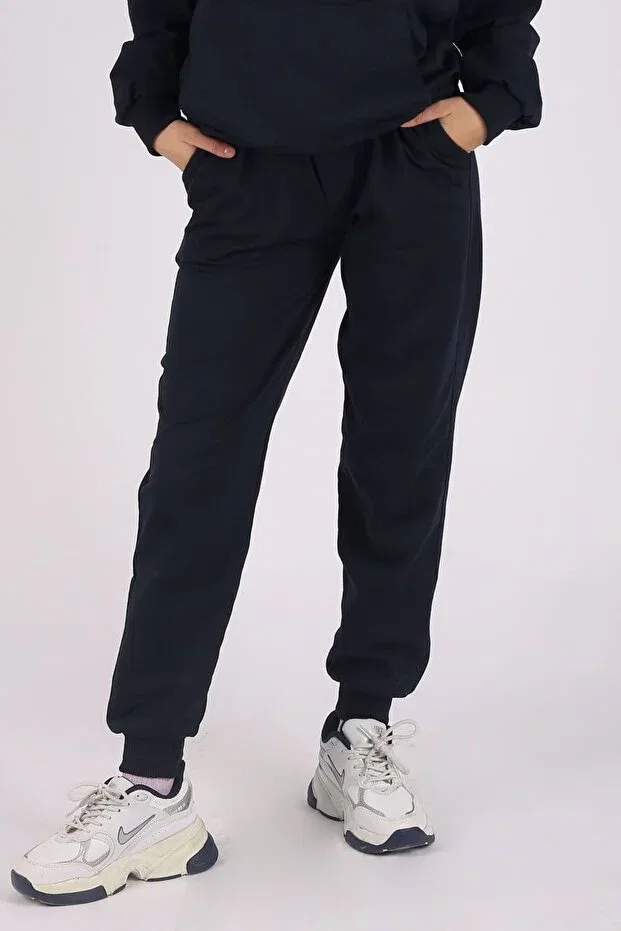 Детские спортивные штаны для девочек с двумя карманами Buseyiz, Gray Navy Blue — фото 2