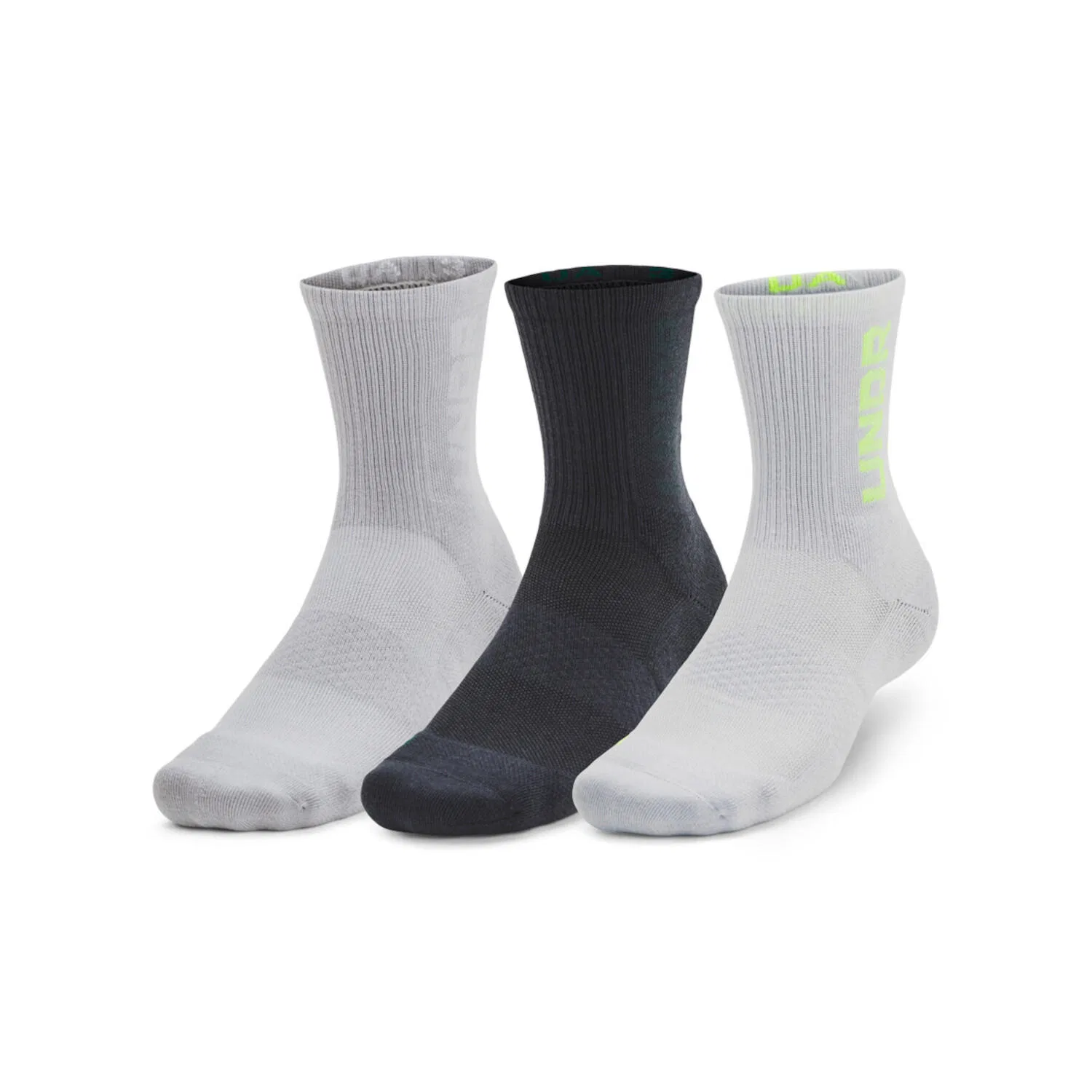 Детские носки с компрессионной поддержкой свода стопы UA 3-Maker 3pk Mid-Crew Under Armour, Grau