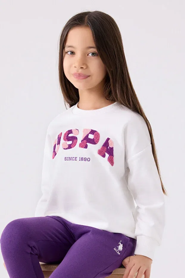 Детский комплект спортивного костюма для девочек U.S. Polo Assn., Nude Color — фото 2