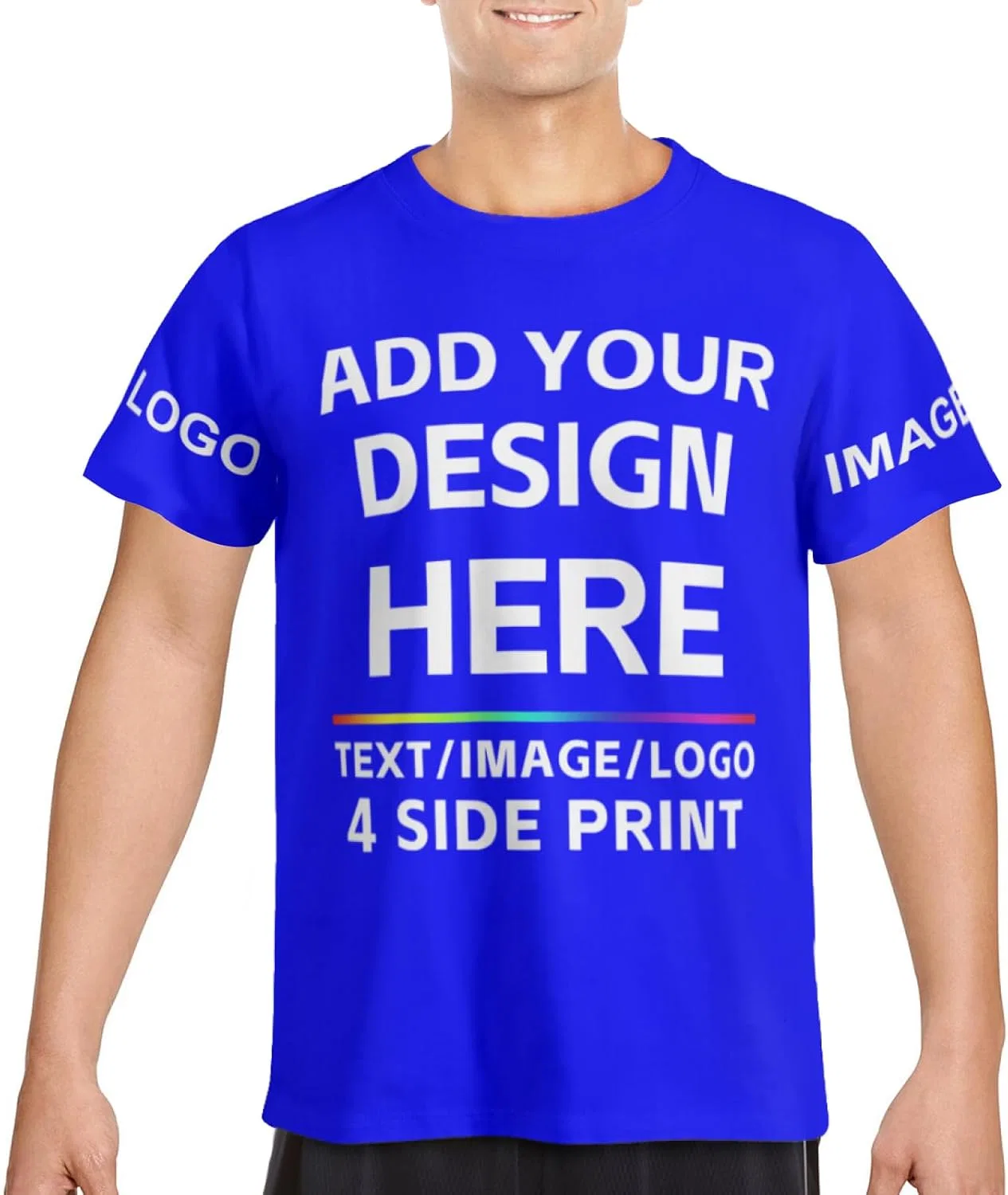 Футболка с кастомизацией для мужчин и женщин, Bulk Custom T Shirts, Blue — фото 3