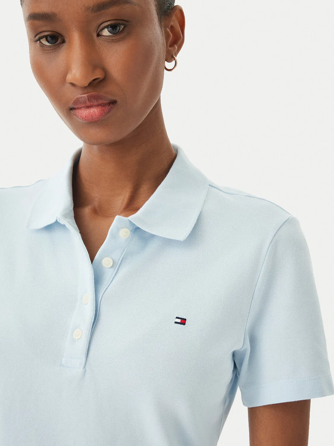Женское поло стандартного кроя Tommy Hilfiger, голубой — фото 4