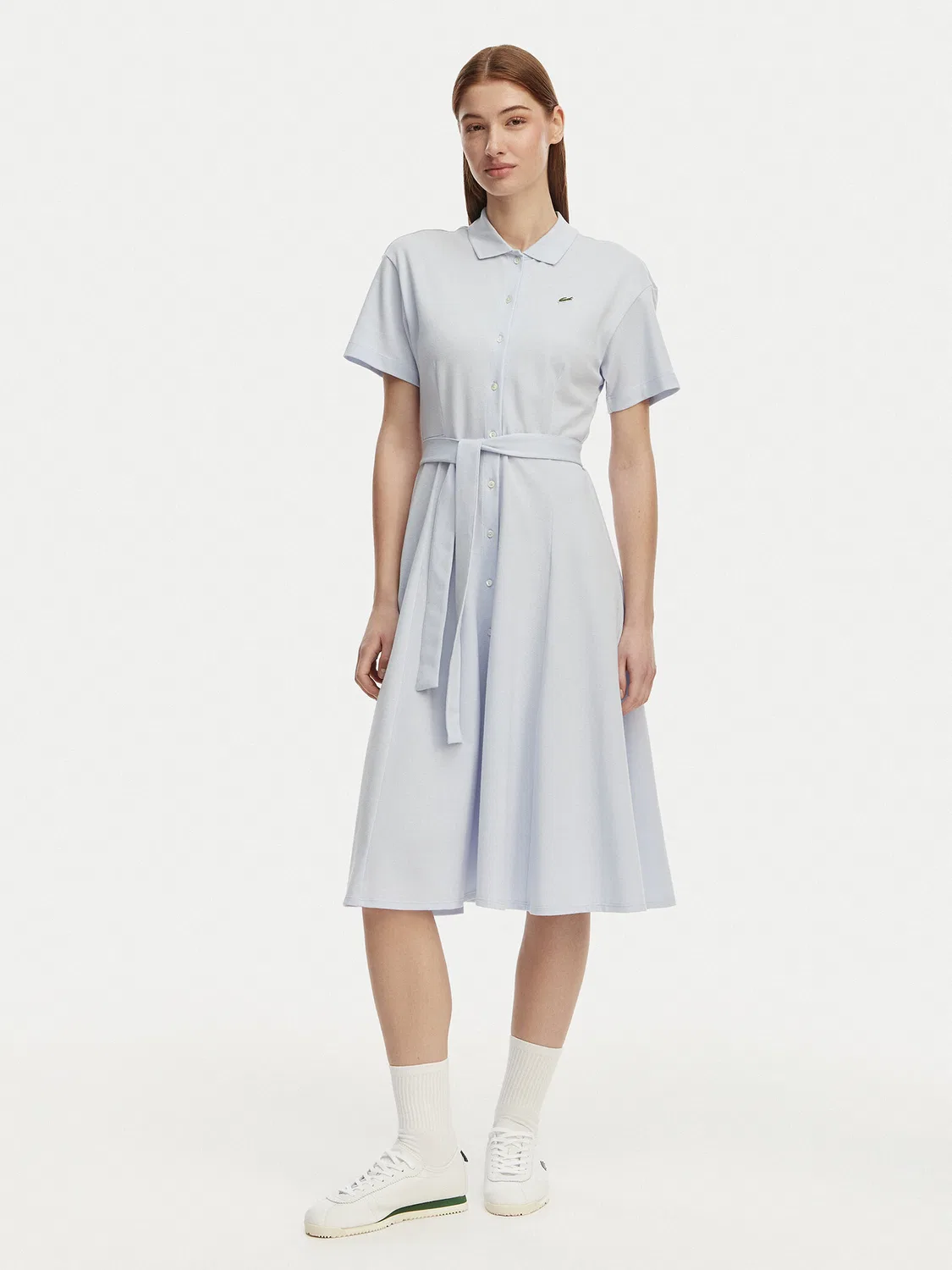 Женское платье-рубашка стандартного кроя Lacoste, голубой