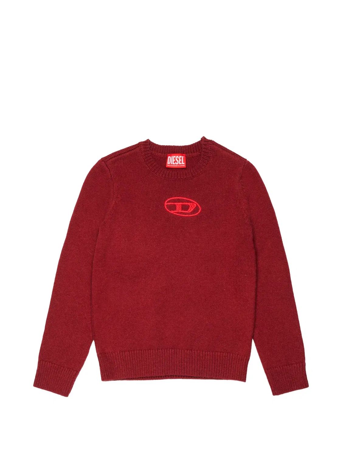 Свитер с вышитым логотипом Diesel Kids, красный