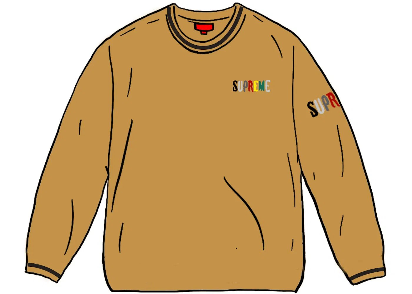 Мужская футболка с длинным рукавом с принтом Supreme L/S Top, Dark Gold