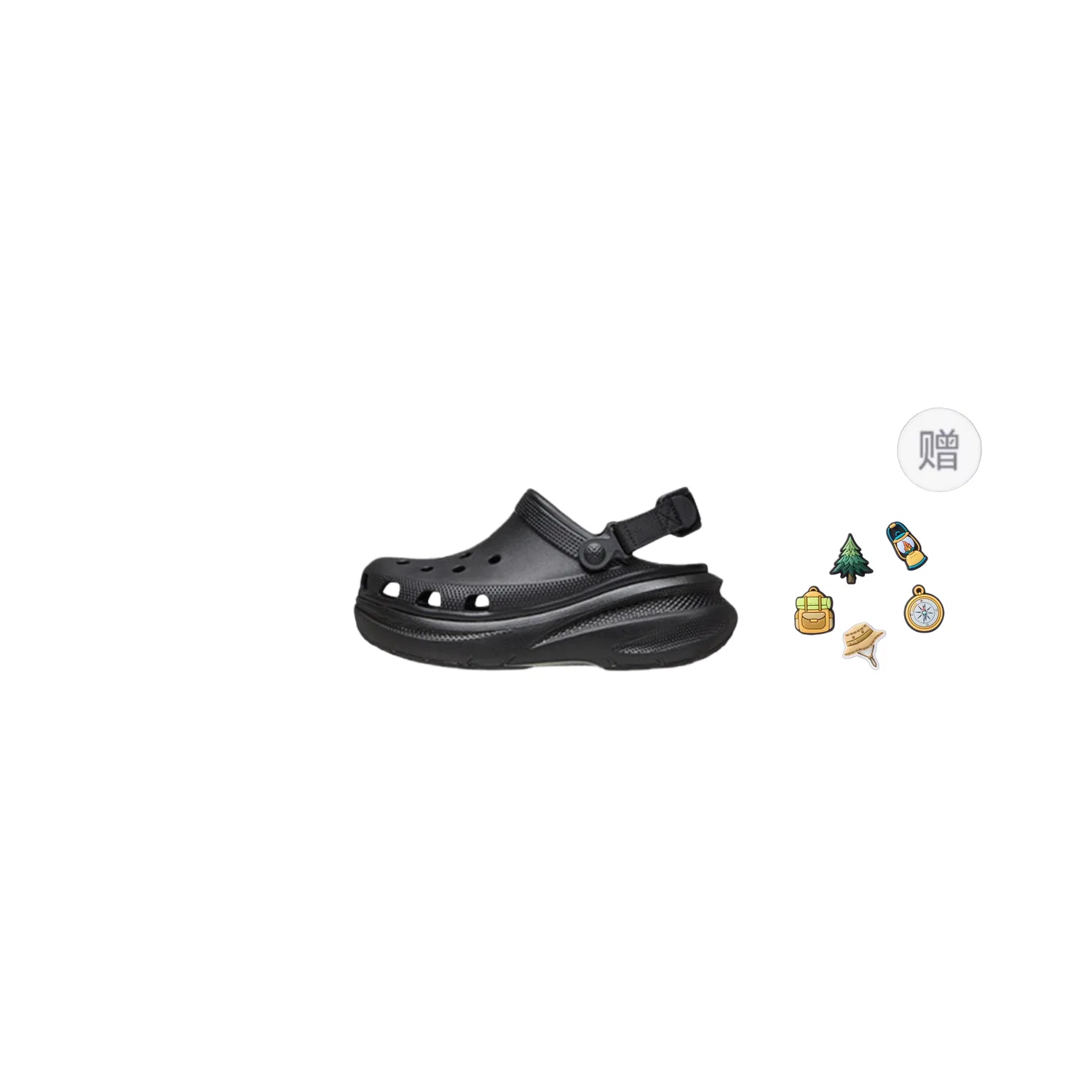 Детские клоги с принтом Dynamic Cream Puff Crocs, Black