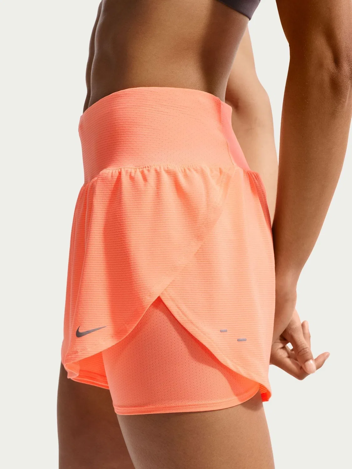 Шорты для бега, 2-в-1 Nike Tempo Flow Dri-FIT Nike, Оранжевый импульс