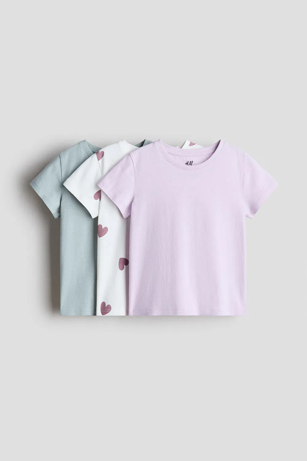 Набор из 3 футболок H&M, Weiß/Herzen