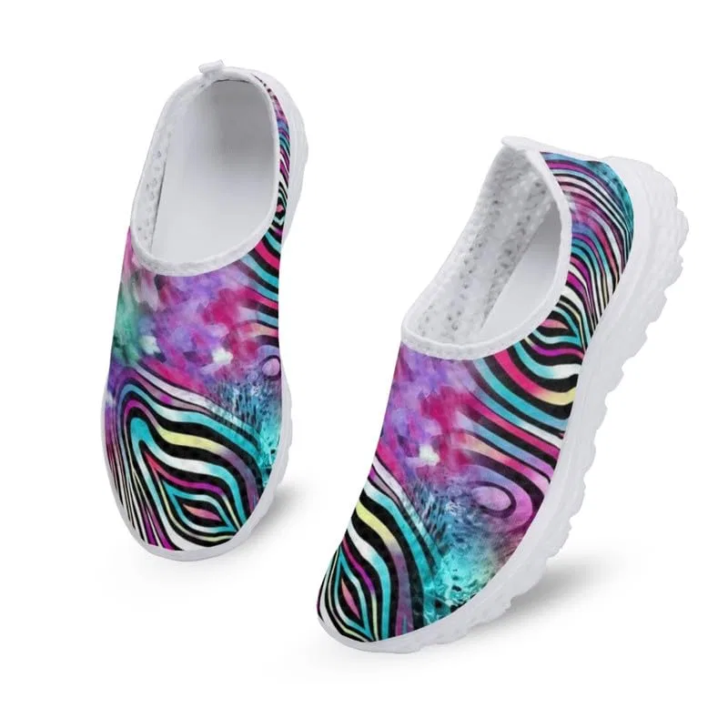 Детские кроссовки для девочек с принтом Womens Leopard Flower Pattern Cute Cat Sports Shoes Garronmavis, Pittura Geometrica Leopardata Strisce