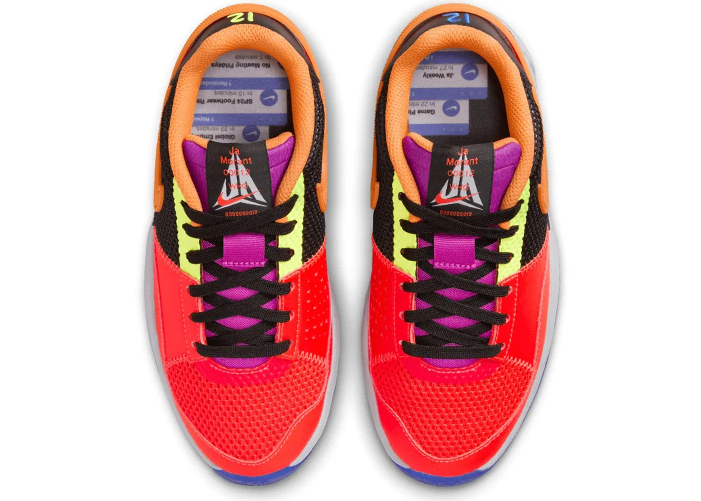 Детские кроссовки для мальчиков баскетбольные Nike Ja 1, Black/Wolf Grey/Racer Blue/Bright Crimson/Bright Mandarin/Volt — фото 3