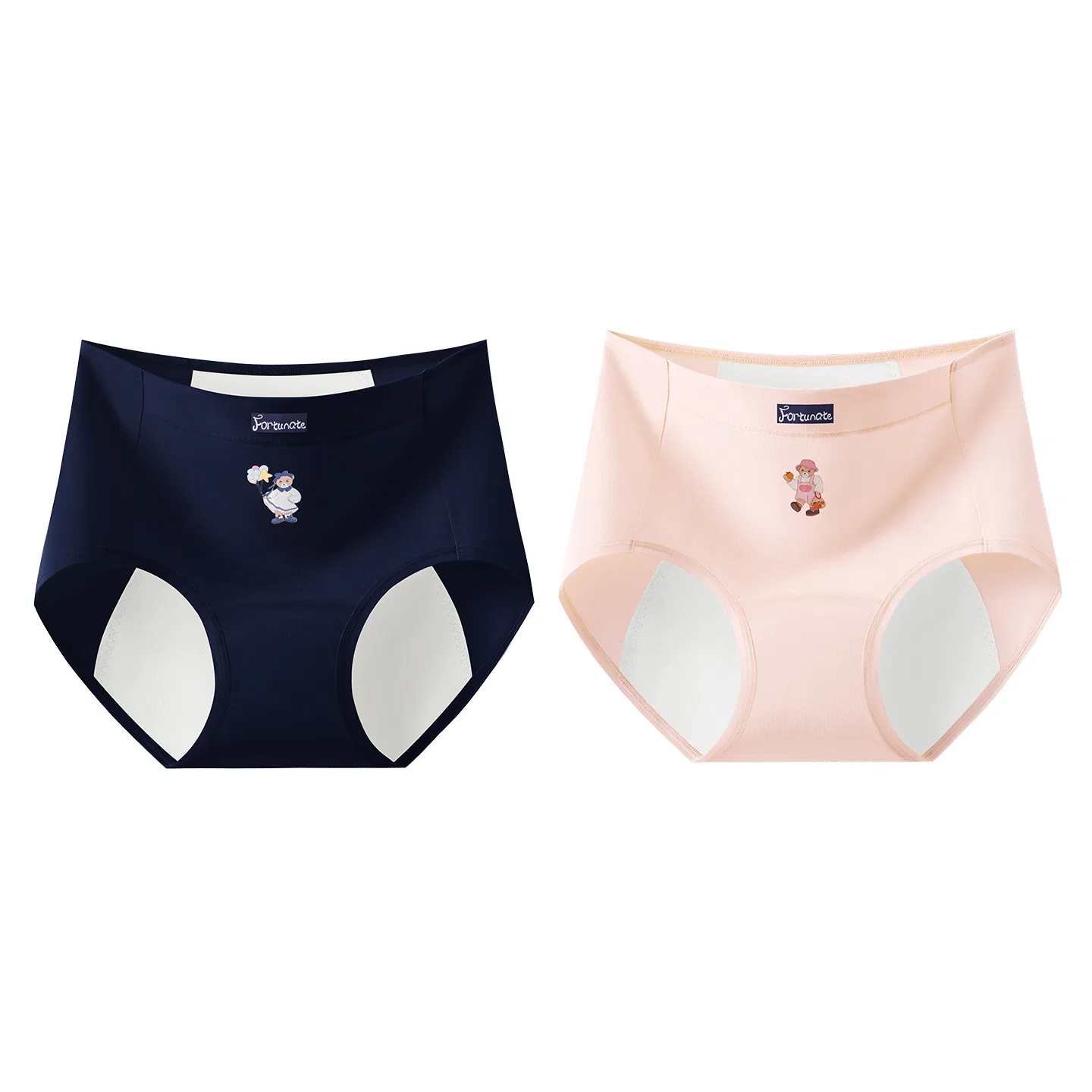 Детские трусы для девочек с антибактериальной пропиткой Red Bean, Цвет Strawberry Pink + Champagne Yellow + Moonlight White — фото 4