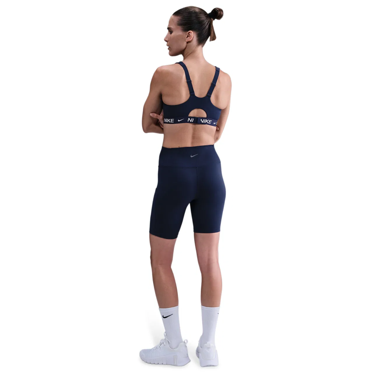 Женский спортивный бюстгальтер с высокой поддержкой Indy High DF, Nike, Midnight Navy — фото 4