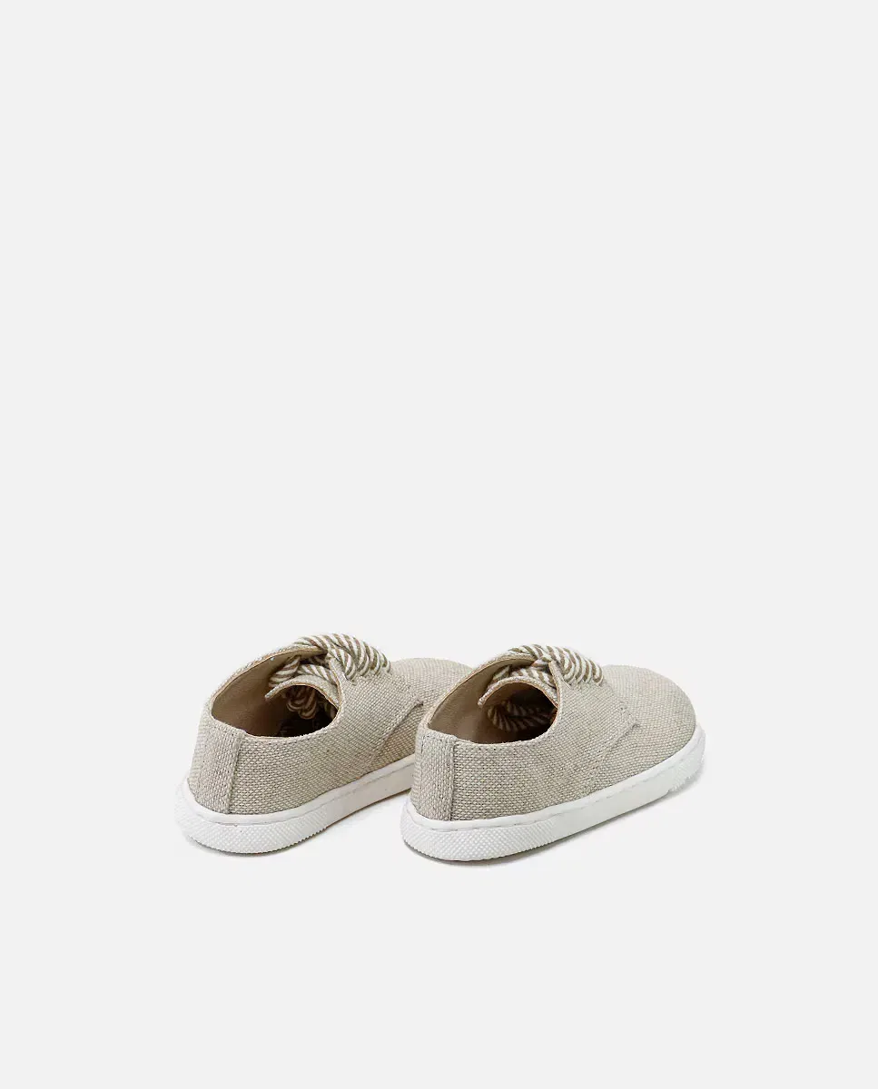 Детские туфли-лодочки на шнуровке бесшовные Eli 1957, Beige — фото 2