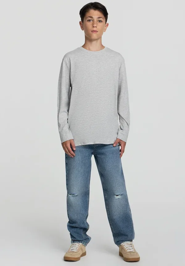 Комплект из 3 футболок с длинным рукавом, хлопок, long sleeved top Terranova, серый, черный, белый