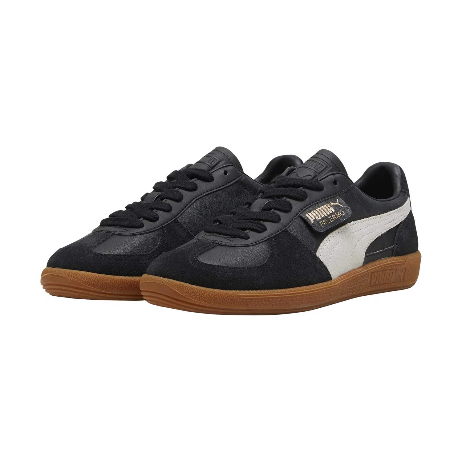 Детские кожаные кроссовки Puma Palermo, Цвет Schwarz — фото 3