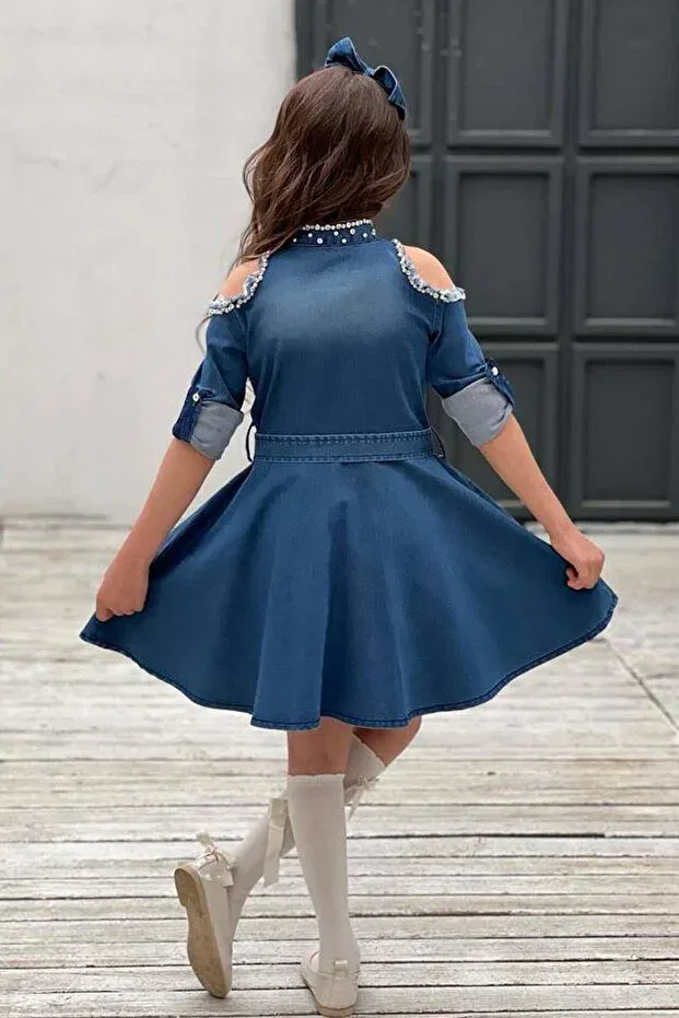 Детское платье для девочек с принтом Riccotarz, Navy Blue — фото 3