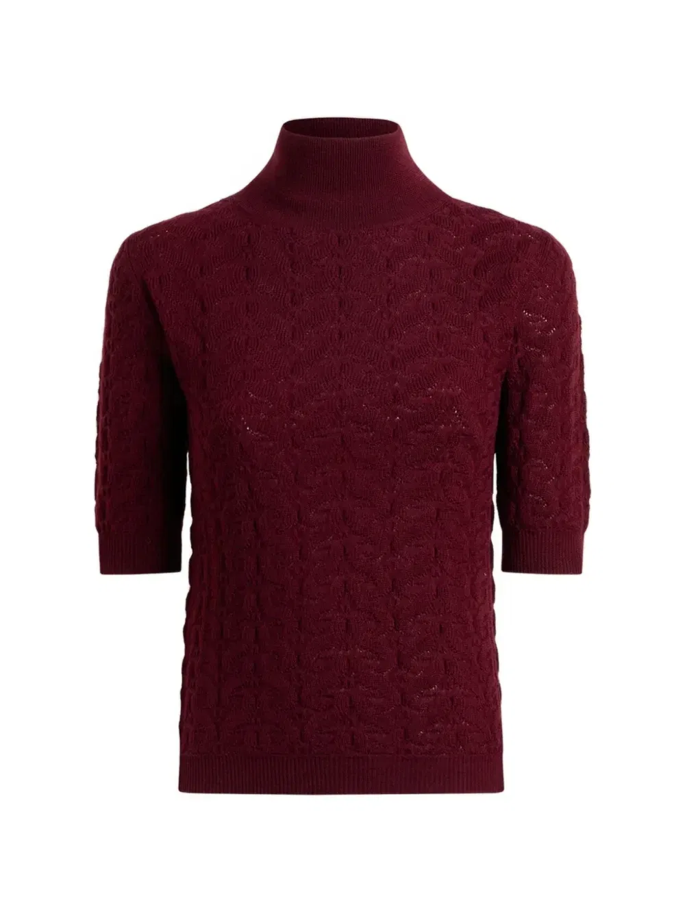Вязаный свитер с высоким вором Etro, красный
