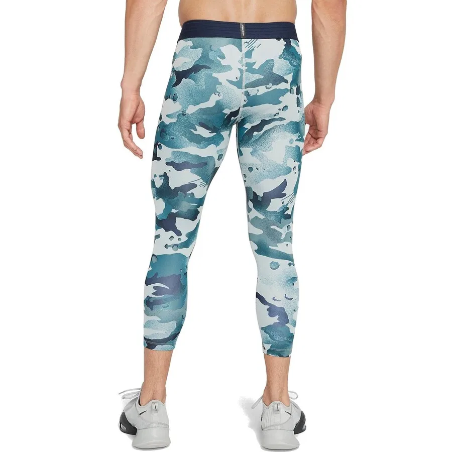 Спортивные тайтсы с принтом Pro Camo Nike, Синий — фото 3