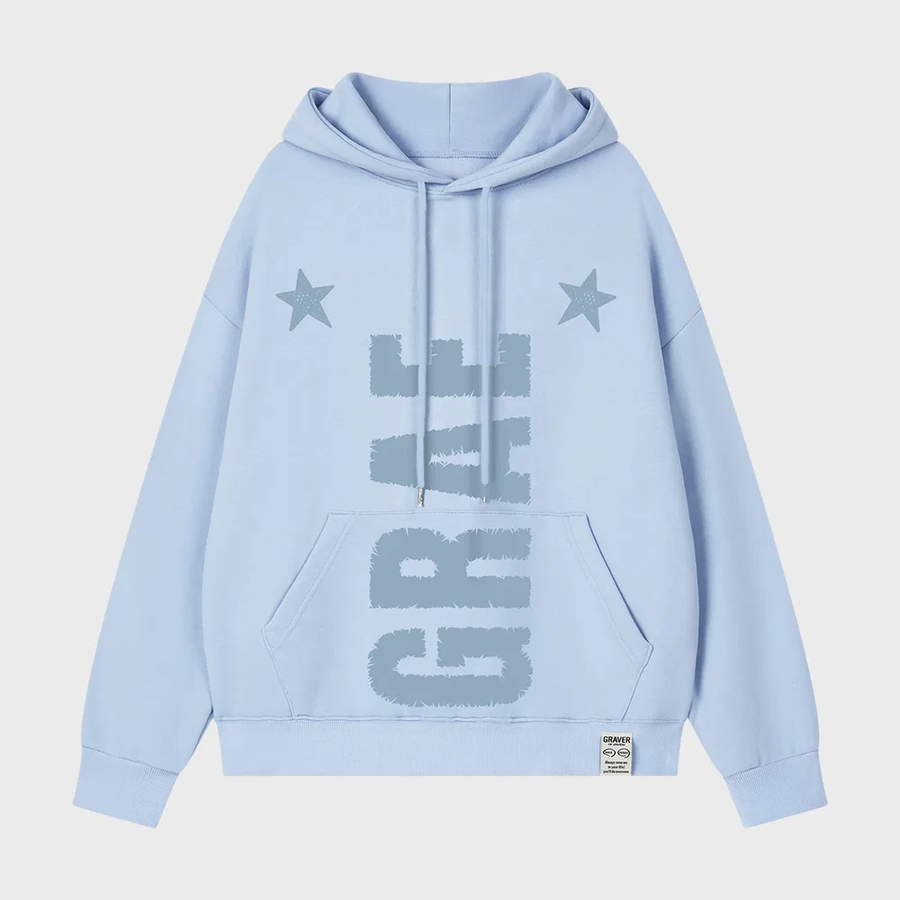 Детский худи с графическим принтом GRAE-STAR GRAVER, Sky Blue