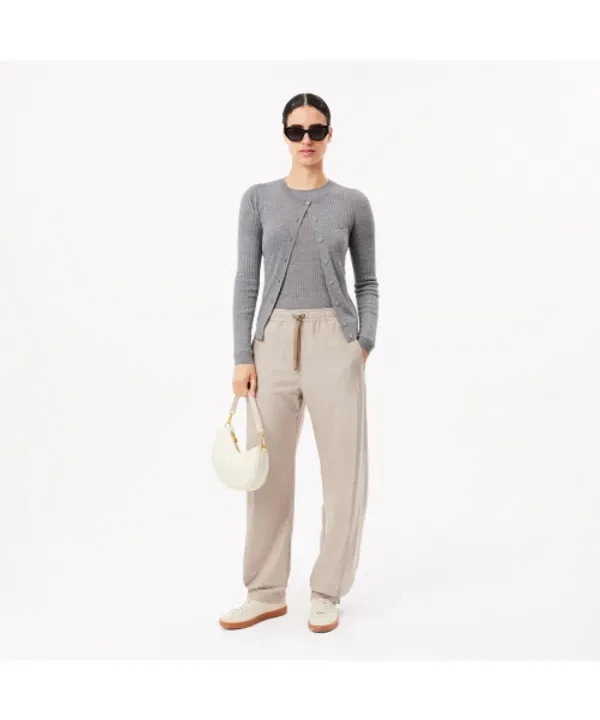 Свитер Lacoste af2576-54n женский slim fit с воротником-хомутом, темно-синий — фото 4