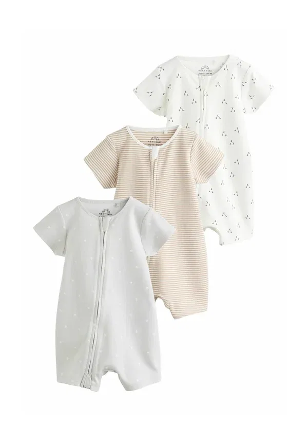 Боди для девочек 3 шт, хлопок, Regular fit - baby rompers 3 pack unisex - Next, серый