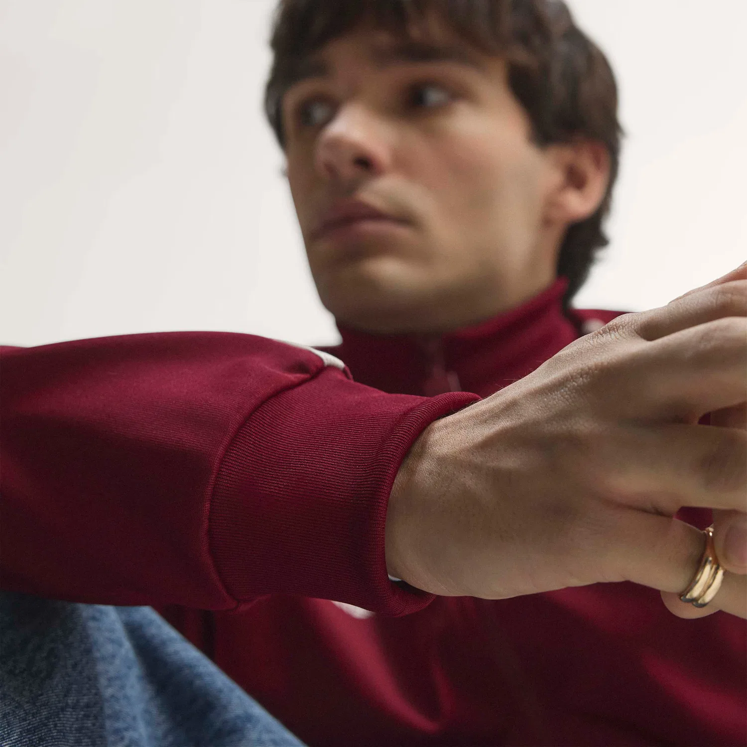 Спортивная толстовка на молнии Adidas Performance Spanien красного цвета — фото 3