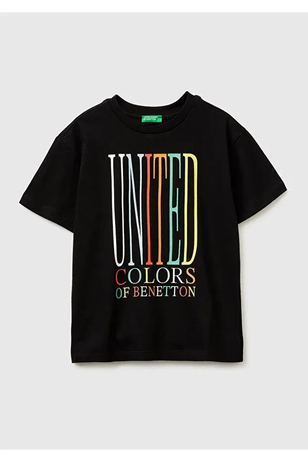 Детская футболка для мальчиков хлопковая United Colors Of Benetton, Black