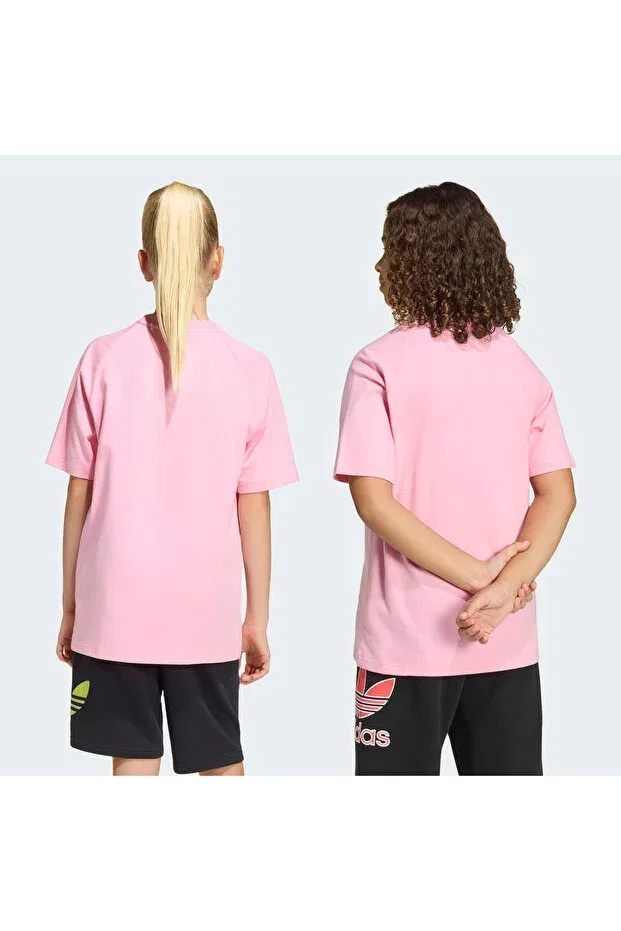 Детская футболка для мальчиков с принтом Graphic Trefoil Adidas, Pink — фото 3
