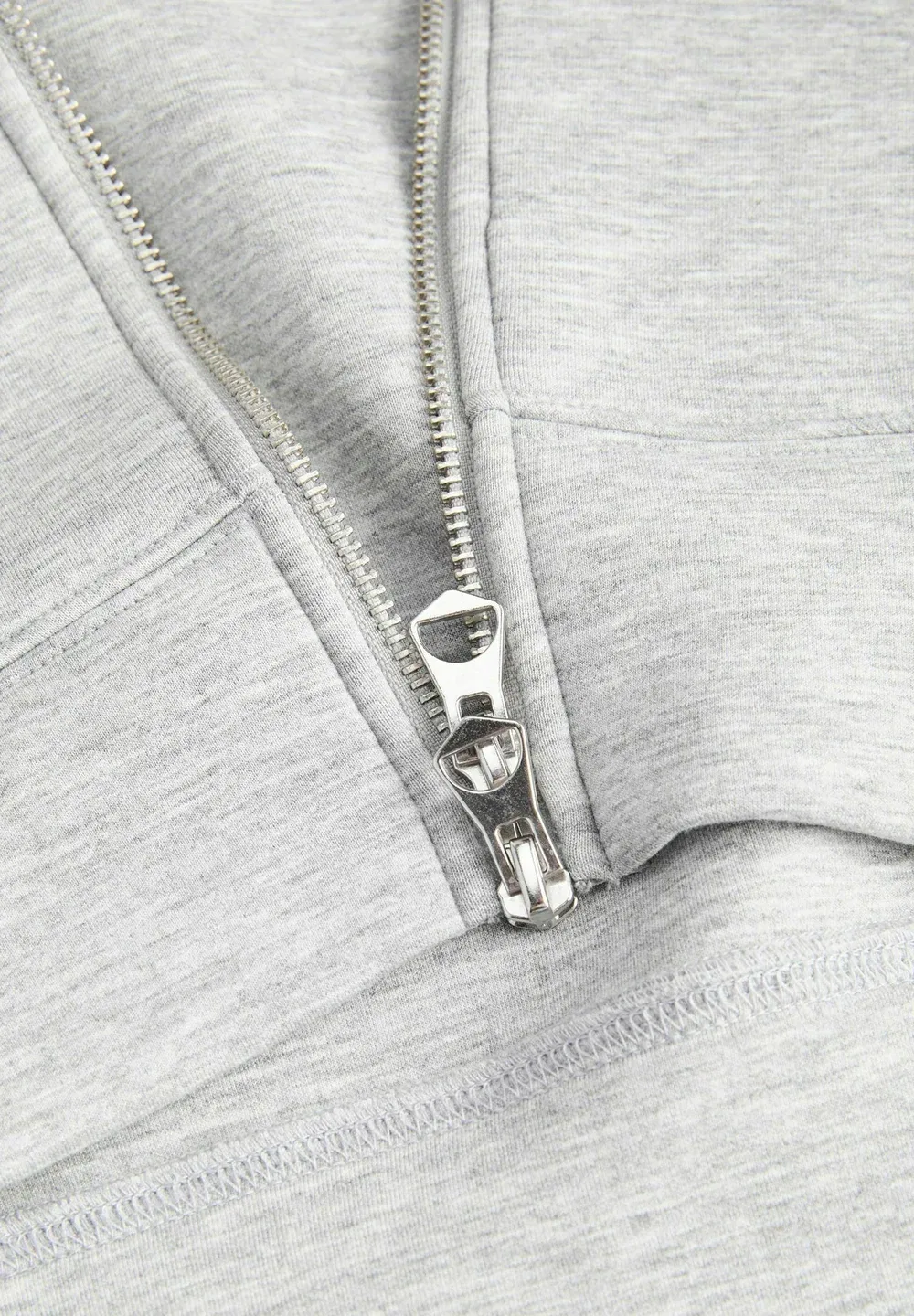 Толстовка с капюшоном, однотонная, для подростков - на молнии Jack & Jones Junior, Light Grey Melange — фото 4