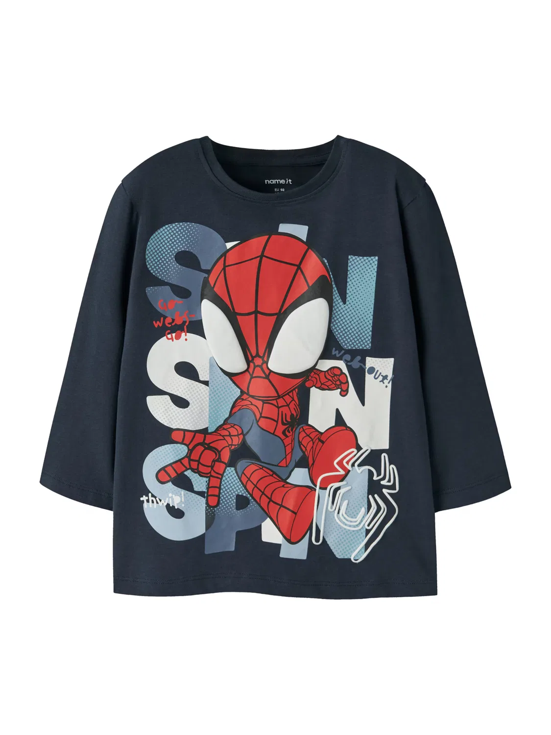 Футболка Name It NMMJUXI SPIDER цвета опал, темно-синий