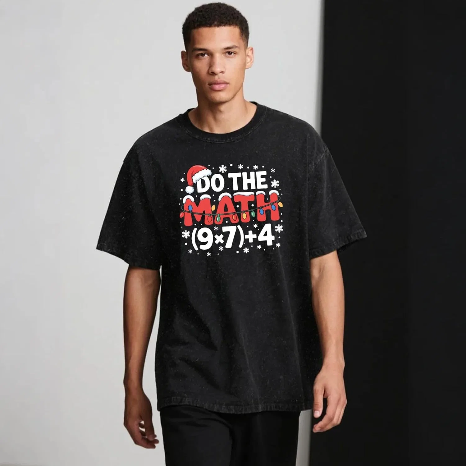 Мужская футболка с принтом Do The Math 67, Wash Black — фото 4