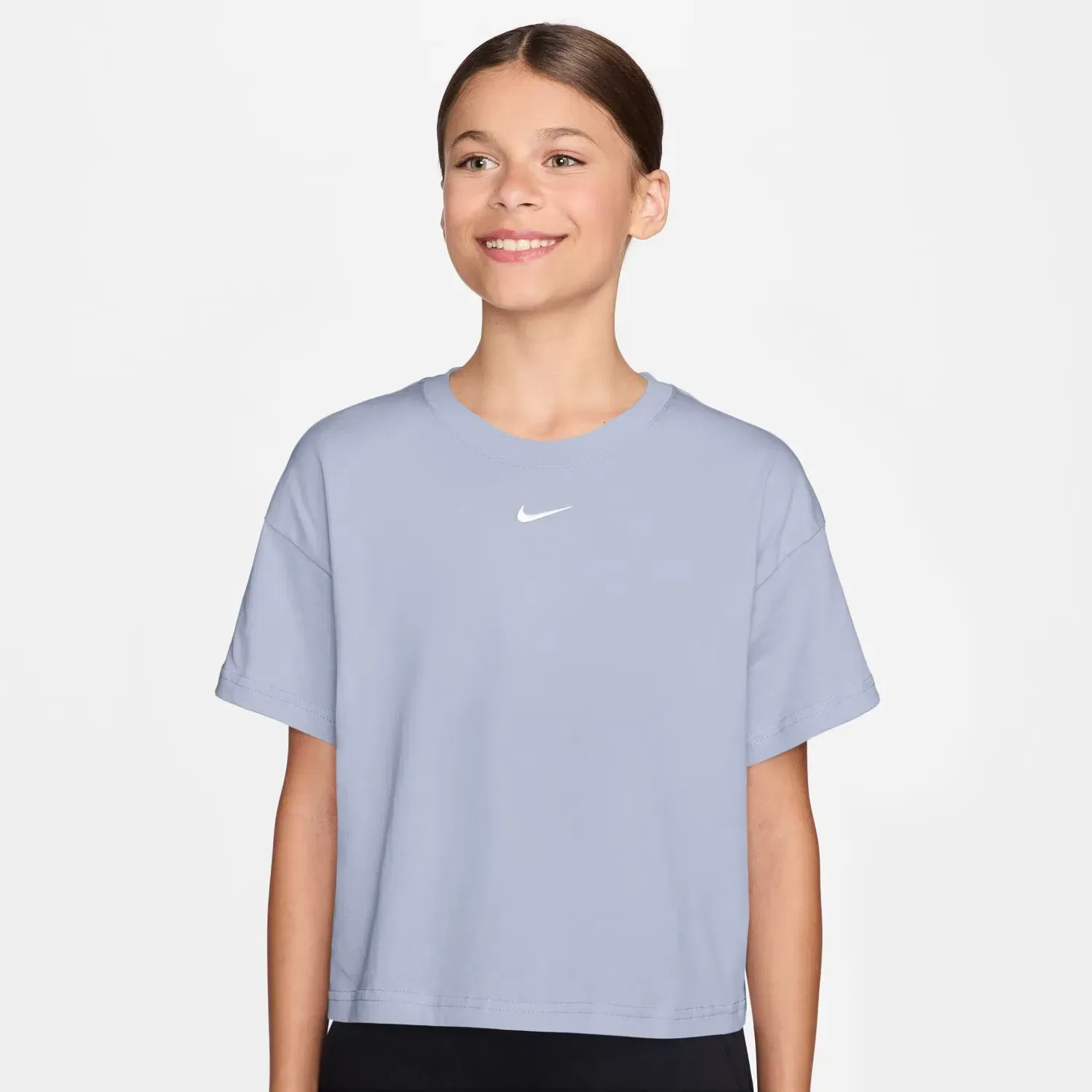 Детская футболка для девочек хлопковая Sportswear Essential Nike, Gris Azulado
