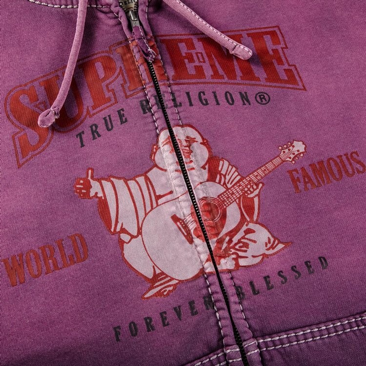 Толстовка Supreme x True Religion Zip Up Hooded Sweatshirt 'Purple