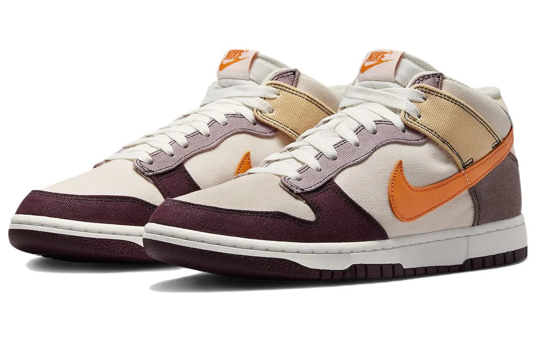 Кроссовки Nike Dunk Mid, кремово-белый/оранжевый — фото 3