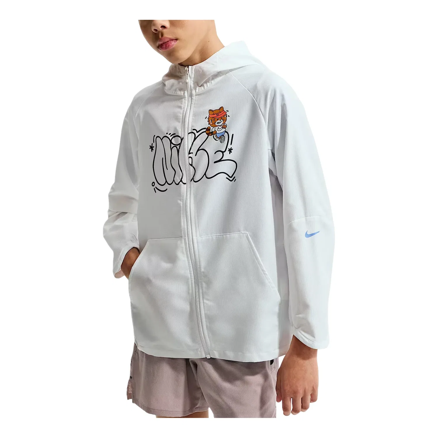 Детская куртка Miler Dri-FIT Quick-Dry UV Hooded Jacket 'Pure White' Nike, белый