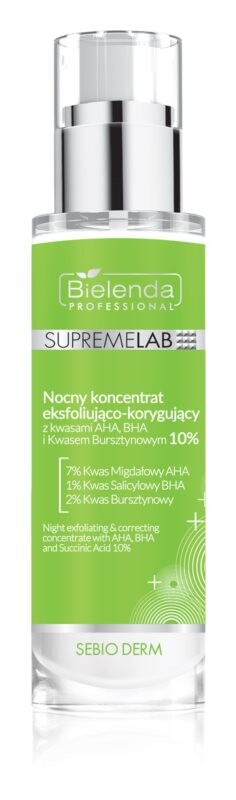 

Ночной отшелушивающий и корректирующий концентрат Bielenda Professional Supremelab Sebio Derm