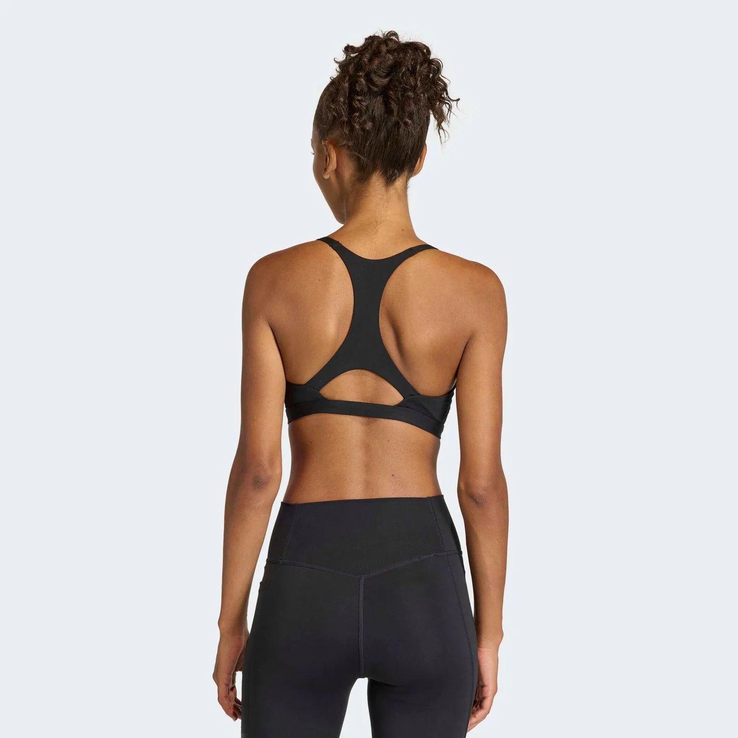 Женский спортивный бюстгальтер с легкой поддержкой Optime Essentials Adidas Performance, Black — фото 2